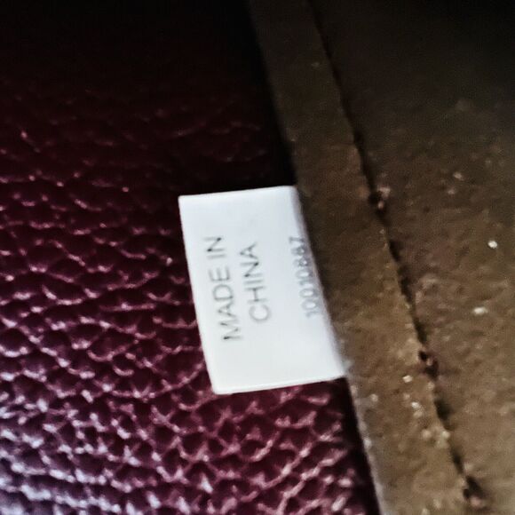 TORY BURCH McGraw Burgundy Leather High Frequency Small Bucket Crossbody Bag - Picture 10 of 11